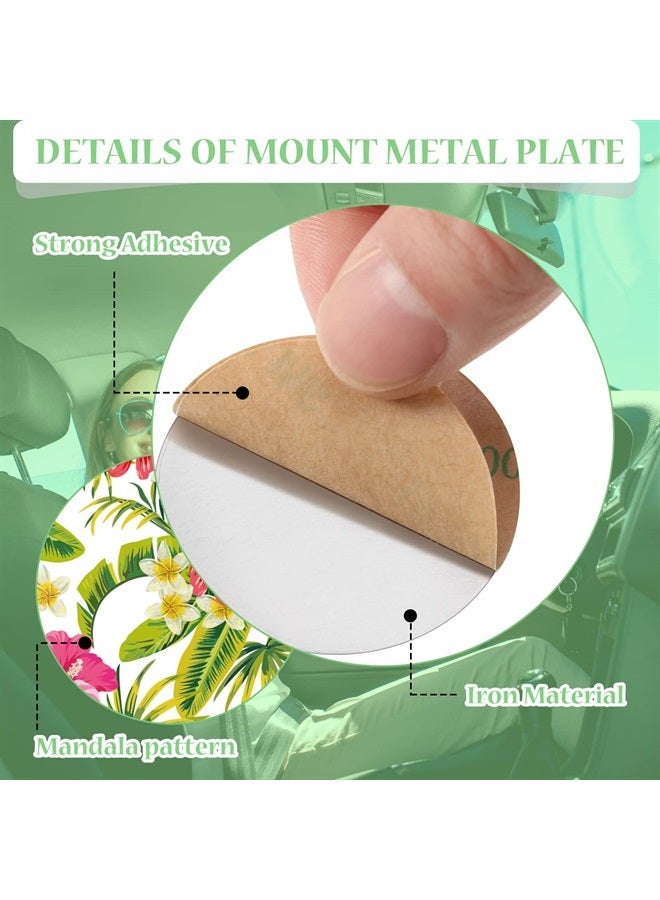 Weewooday 8 Pcs Phone Magnet Car Metal Plate Mount Metal Plate for Cell Holder Magnetic Car Mount Compatible with Magnetic Car Mounts Replacement Sticker(Summer Flower Style) - Image 5