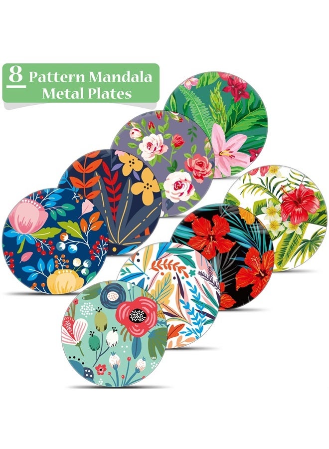 Weewooday 8 Pcs Phone Magnet Car Metal Plate Mount Metal Plate for Cell Holder Magnetic Car Mount Compatible with Magnetic Car Mounts Replacement Sticker(Summer Flower Style) - Image 4