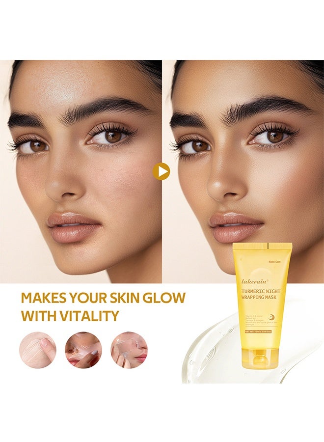 ليكرين قناع الكركم الليلي مع قناع الوجه المرطب والكولاجين المتحلل يغذي البشرة وينقي ملمس البشرة ويعزز مرونتها - Image 3