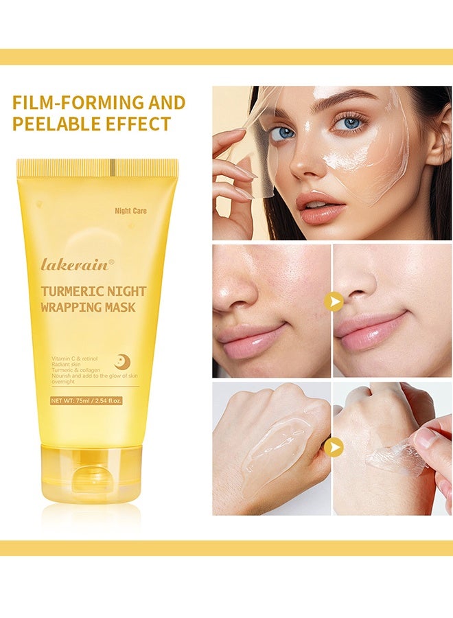 ليكرين قناع الكركم الليلي مع قناع الوجه المرطب والكولاجين المتحلل يغذي البشرة وينقي ملمس البشرة ويعزز مرونتها - Image 2