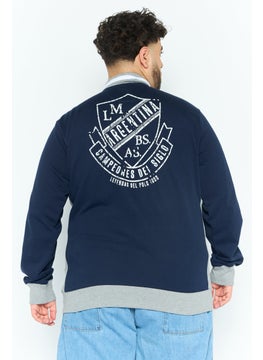 La Martina Men Mock Neck Long Sleeves Embroidered Sweatshirt, Navy  - Image 4