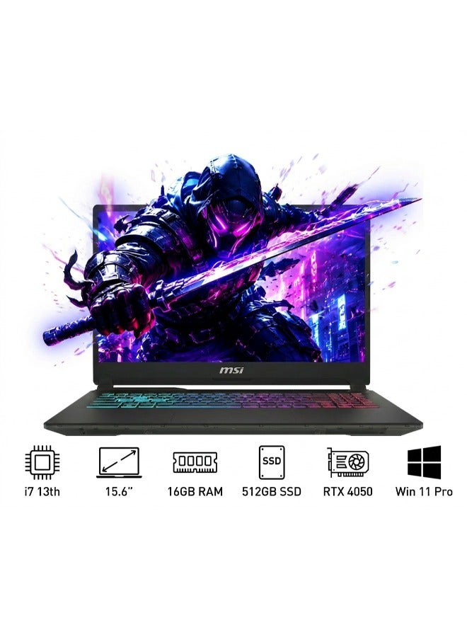MSI Cyborg 15 A13VE (Upgraded Version )Gaming Laptop With 15.6 Inch Full HD (1920x1080) Display, Core i7-13620 Processor/16GB RAM DDR5/512GB SSD/6GB Nvidia GeForce RTX 4050 Graphics/Windows 11 Pro/ Translucent Black - Image 1