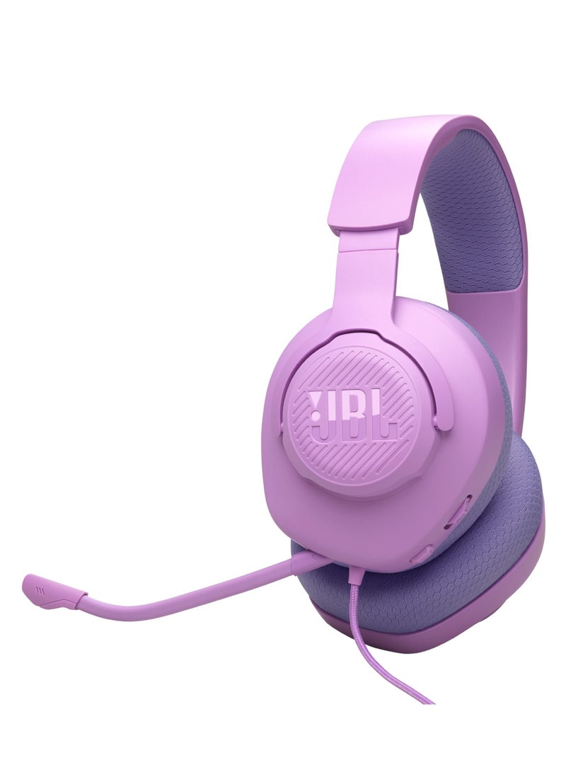 JBL JBL Quantum 100M2 Wired Over-Ear Gaming Headphones with JBL QuantumSOUND Signature and 3.5mm Earphone Jack, Multi-Platform Compatible, Detachable Microphone, Mute Function, Purple - Image 1