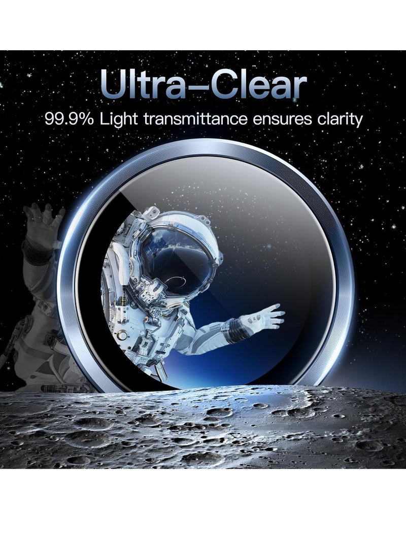 Raxoom Camera Lens Protector for iPhone 15 Pro 6.1-Inch and iPhone 15 Pro Max 6.7-Inch, 9H Tempered Glass Metal Individual Ring Cover, HD Clear, 3-Pack (Blue) - Image 4