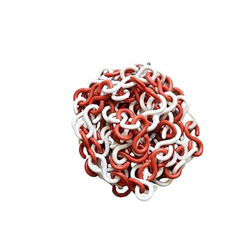 LADWA S Hook Type Plastic Safety Barrier Cone Chain for Construction, 6mm Thickness, Red & White (20 Meters) – Durable, High-Visibility Demarcation for Roads, Events & More - Image 1