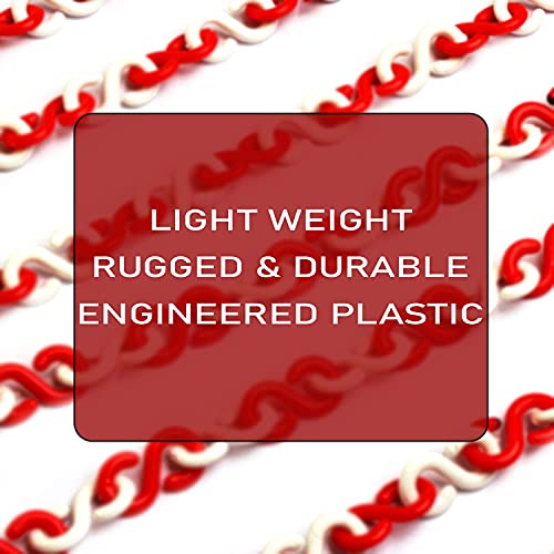 LADWA S Hook Type Plastic Safety Barrier Cone Chain for Construction, 6mm Thickness, Red & White (20 Meters) – Durable, High-Visibility Demarcation for Roads, Events & More - Image 4
