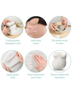Navaris Plaster Cloth Rolls (M, Pack Of 6) - Gauze Bandages For Body Casts, Plaster Of Paris For Craft Projects, Belly Casting Kit Pregnancy - Easy Use Wrap Strips - 4" W X 118" L  - Image 3