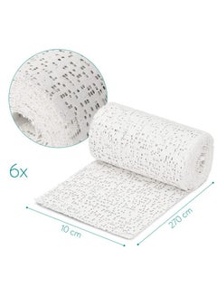 Navaris Plaster Cloth Rolls (M, Pack Of 6) - Gauze Bandages For Body Casts, Plaster Of Paris For Craft Projects, Belly Casting Kit Pregnancy - Easy Use Wrap Strips - 4" W X 118" L  - Image 4