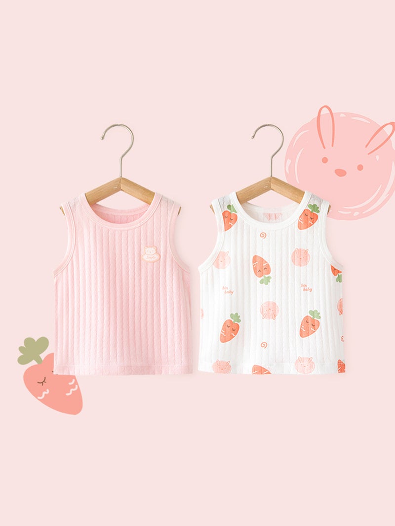 Newborn Baby Vest Summer Wear Boys'' Inner Wear Base Girls'' Sling Children''s Vest Pure Cotton Summer Thin - Image 3