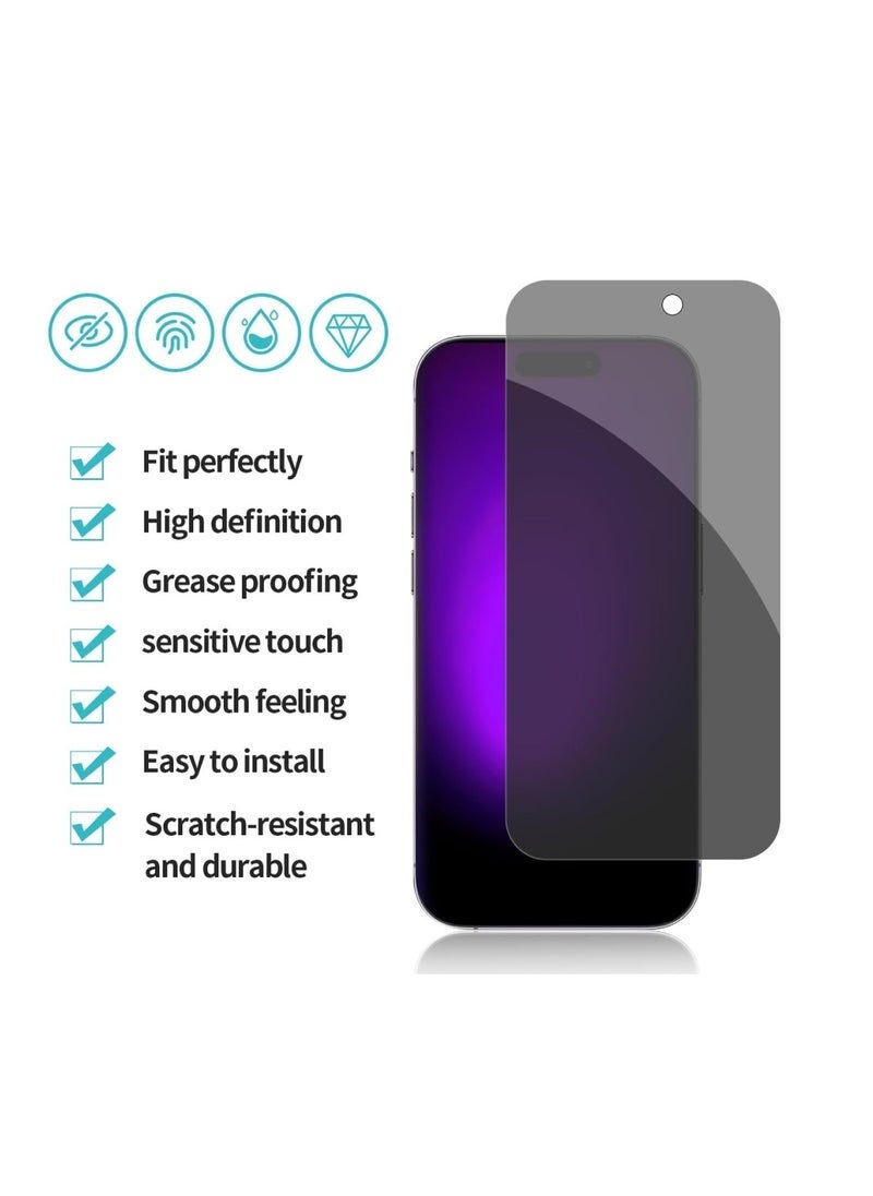 Raxoom iPhone Tempered Glass 3 Pack Privacy Screen Protector Set For iPhone 14 Pro Max 6.7 Inch Anti-Spy Tempered-Glass, Scratch Resistant iPhone Glass Full-Coverage Glass (Privacy, iPhone 14 Pro Max) - Image 2