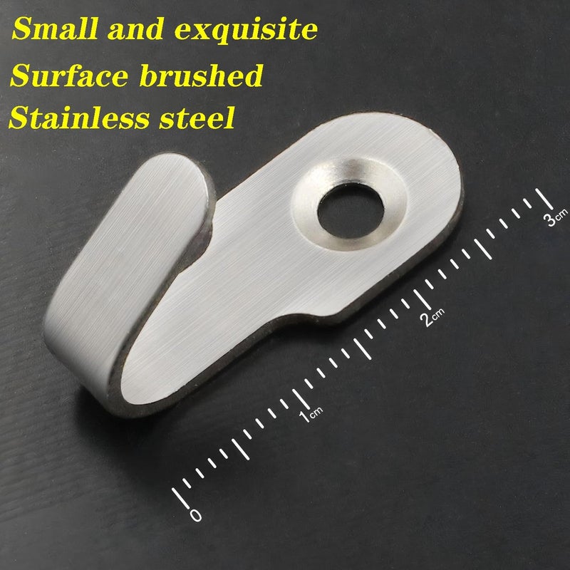 10 Pack Stainless Steel Wall Mounted Hooks with Screws Small Single Coat Hooks - Image 5