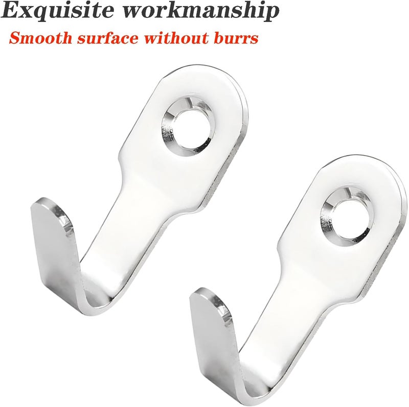 10 Pack Stainless Steel Wall Mounted Hooks with Screws Small Single Coat Hooks - Image 3