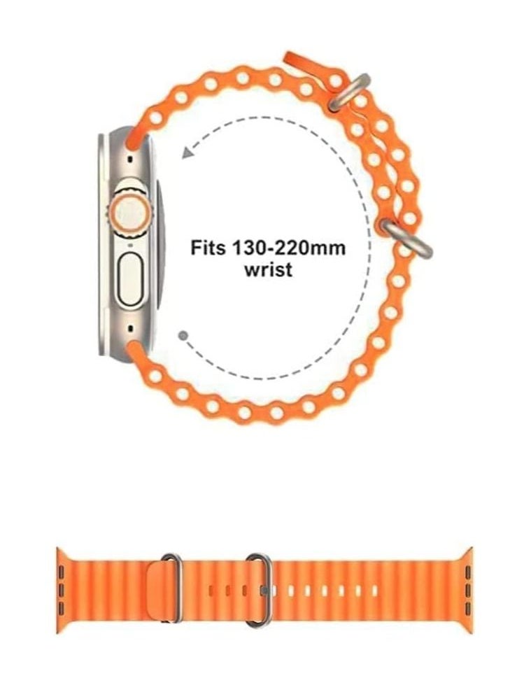 Generic - T800 Ultra Smart Watch | 1.99 infinite Display | 49mm 1.99" Screen | Heart Rate Monitor | Bluetooth Call | Motion Record | Android and iOS Compatible (Orange) - Image 1