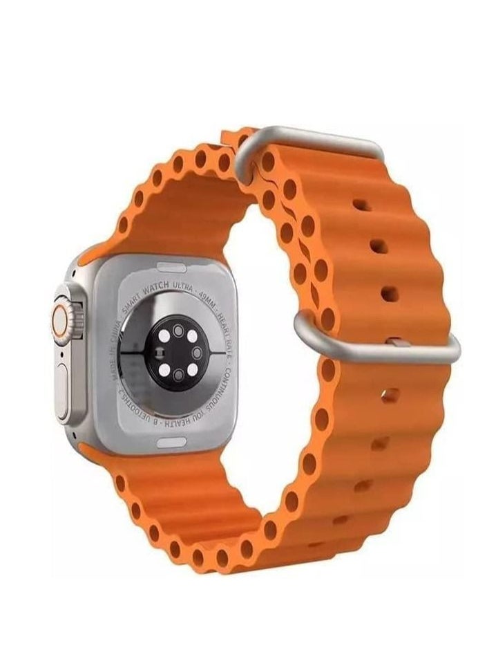 Generic - T800 Ultra Smart Watch | 1.99 infinite Display | 49mm 1.99" Screen | Heart Rate Monitor | Bluetooth Call | Motion Record | Android and iOS Compatible (Orange) - Image 1