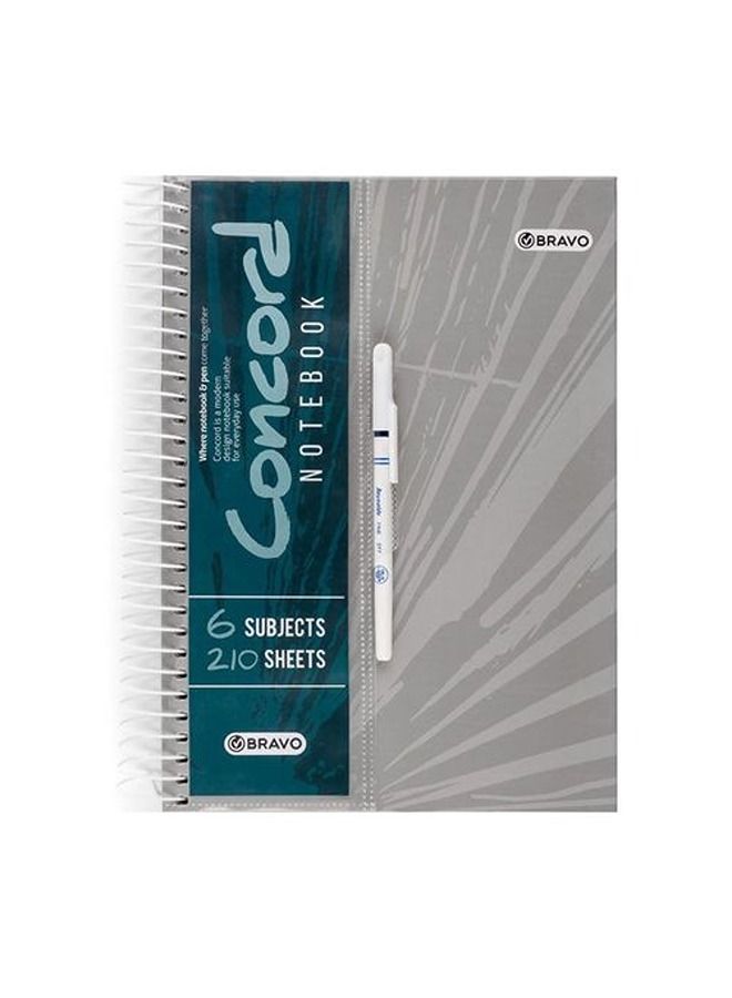Bravo Concord notebook A4 Grey 210 sheets - 7 subjects + bravo pen