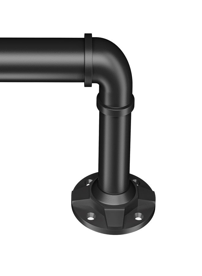 MERJULAN Black 1-inch diameter curtain rod: suitable for windows 66-120 "wide, adjustable curtain rod, modern minimalist design, indoor/outdoor use, 32-120" long - Image 1