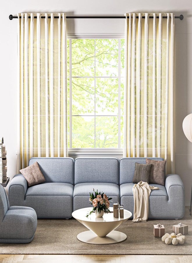 MERJULAN Black 1-inch diameter curtain rod: suitable for windows 66-120 "wide, adjustable curtain rod, modern minimalist design, indoor/outdoor use, 32-120" long - Image 4