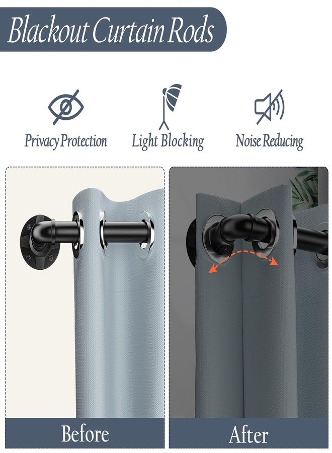 MERJULAN Black 1-inch diameter curtain rod: suitable for windows 66-120 "wide, adjustable curtain rod, modern minimalist design, indoor/outdoor use, 32-120" long - Image 3