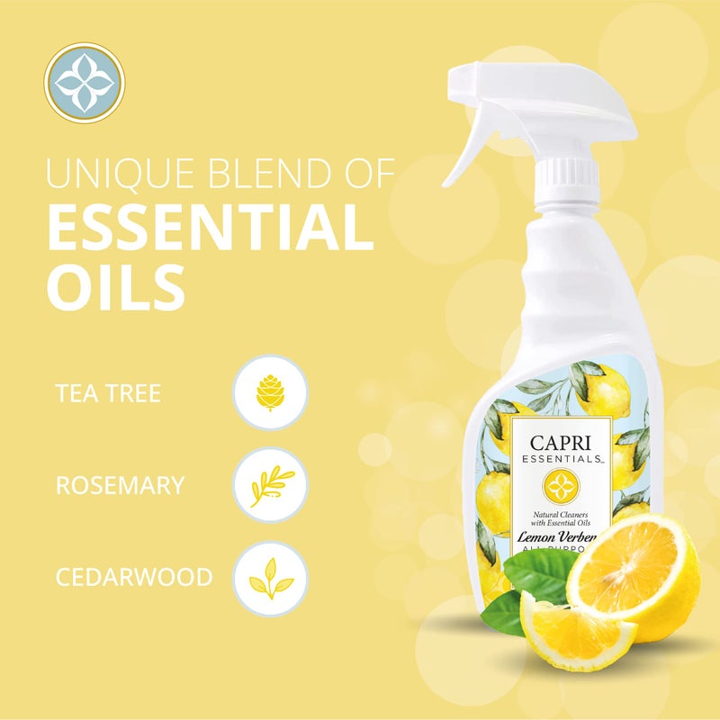 CAPRI ESSENTIALS APC, Household Dust Remover, Kitchen Counter Surface Spray, Removes Grime, Blend of Essential Oils, Lemon Verbena, 23 FL Oz - Image 2