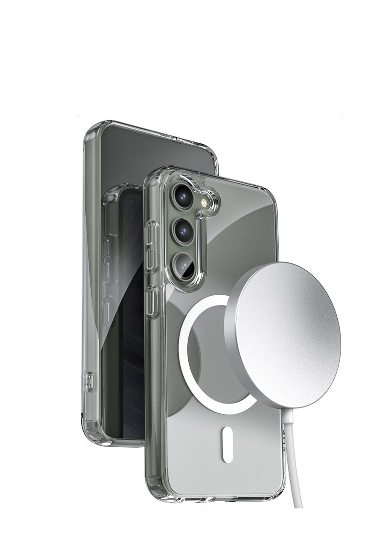 Denx Samsung S23 Magsafe Clear Case 2023 Slim Thin Magnetic Cover Anti Yellowing Anti Scratch Hard Back Crystal Clear - Image 2