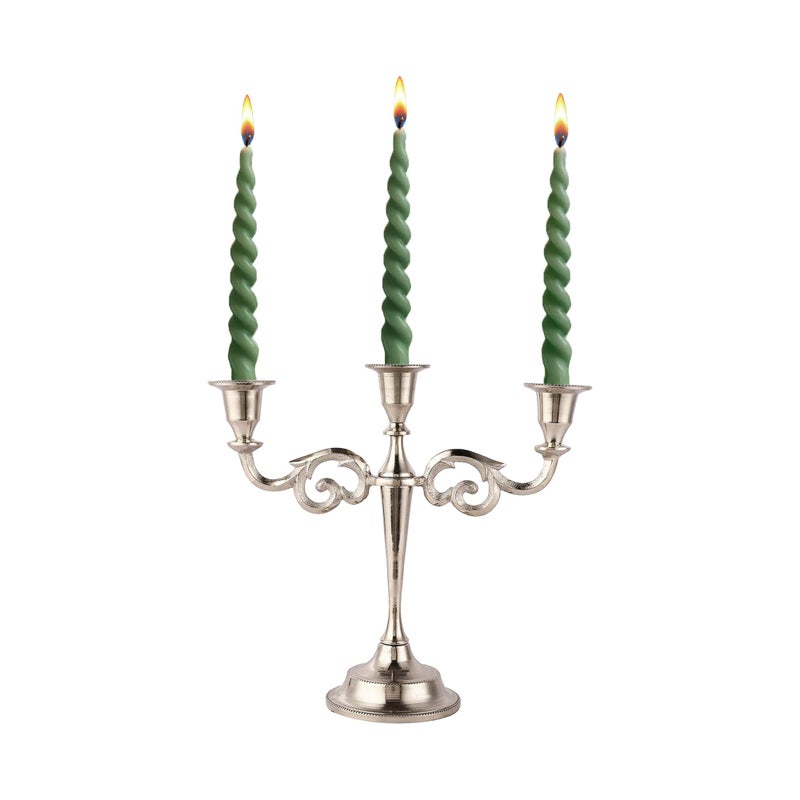 Rely 3 Arm Candelabra Taper Candle Holders Decorations Indoor Kitchen Dcor Table Candles Candlestick Candelabra Centerpiece Silver