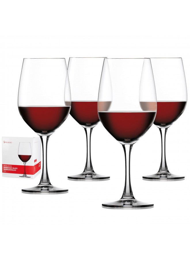 Spiegelau Wine Lovers Wine Glasses, European-Made Lead-Free Crystal, Classic Stemmed, Dishwasher Safe, Professional Quality Red Wine Glass Gift Set (Bordeaux Glasses)