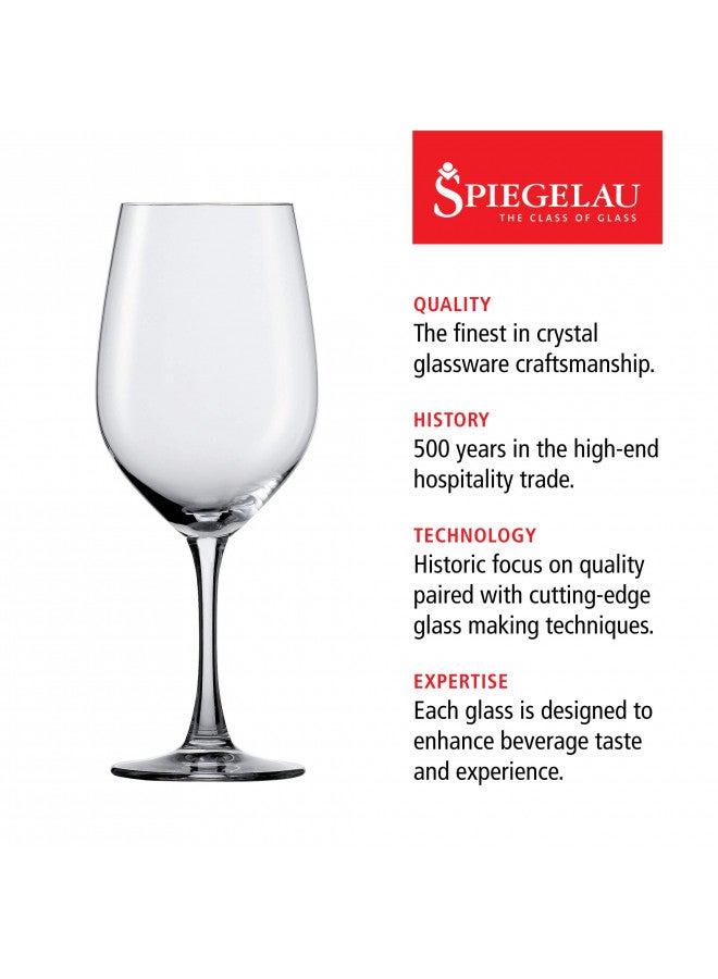 Spiegelau Wine Lovers Wine Glasses, European-Made Lead-Free Crystal, Classic Stemmed, Dishwasher Safe, Professional Quality Red Wine Glass Gift Set (Bordeaux Glasses)