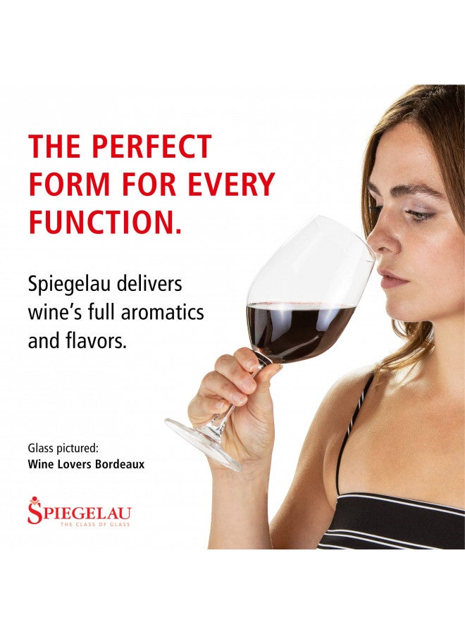 Spiegelau Wine Lovers Wine Glasses, European-Made Lead-Free Crystal, Classic Stemmed, Dishwasher Safe, Professional Quality Red Wine Glass Gift Set (Bordeaux Glasses)