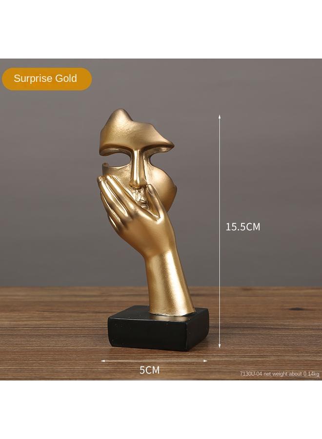 Bluejw New Mask Character Ornaments Silent Is Gold Resin Crafts Home Living Room Entrance Wine Cabinet Window Decorations - Image 1