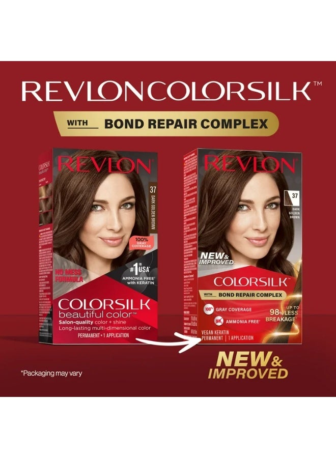 ريفلون صبغة شعر دائمة من ريفلون كلر سيلك بيوتيفول كولور 37 بني ذهبي غامق - Image 2
