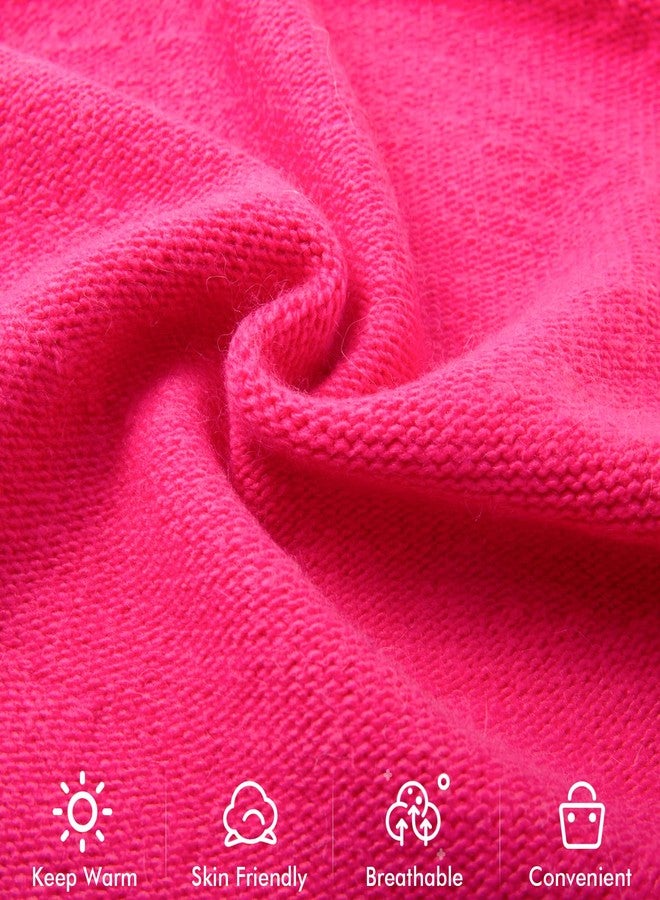 QUEENFUR Knit Slouchy Beanie Hats for Women Cashmere Ski Cap Knitted Wool Soft Warm Winter Hat, A15-rose Red, One size - Image 5