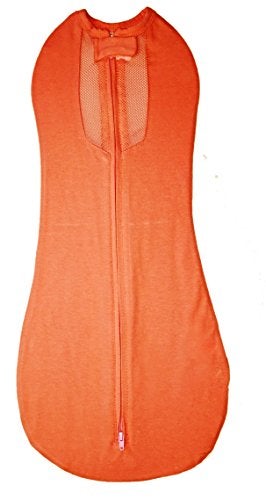 Woombie Air Vented Swaddling Blanket - Cotton Baby Swaddle, Wearable Blanket, Orange, 14-19 lbs - Image 1