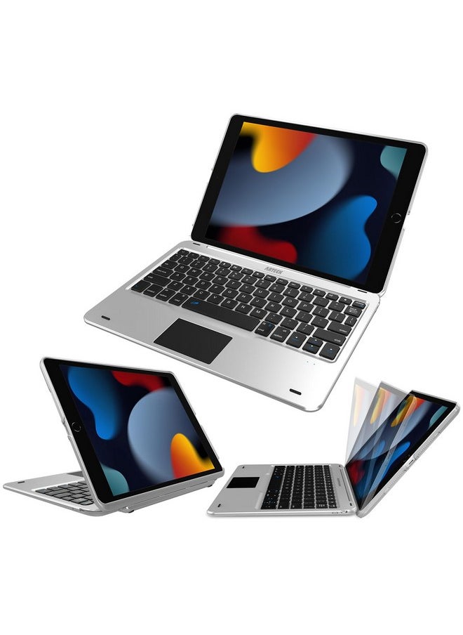 Arteck - Arteck iPad 9th Gen 10.2-inch 2021 Keyboard Case with Track Pad, Bluetooth Keyboard with Folio Full Protection Case and Touch Pad for Apple 10.2-inch iPad 9 iPad 8, 7 with 130 Degree Swivel Rotating - Image 1