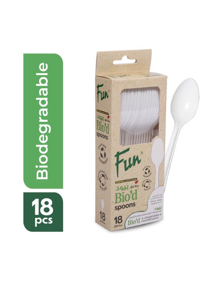 Fun Biodegradable Spoon 18 Pcs  - Image 1