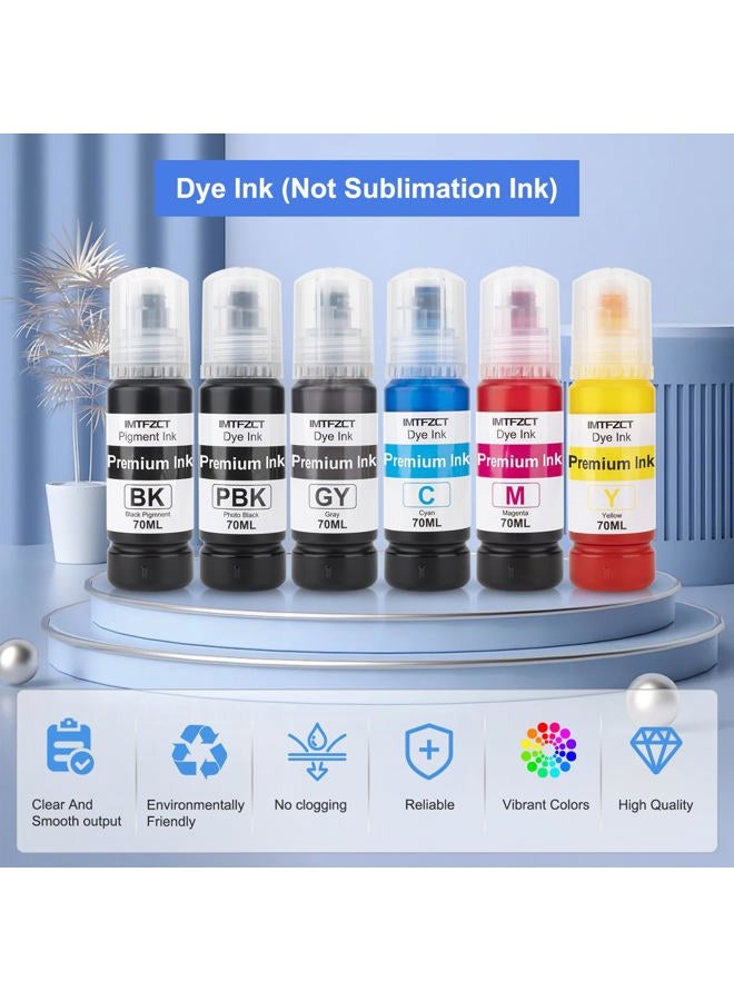 imtfzct Compatible 552 Ink Refill Bottles for Photo ET 8550 ET8550 Photo ET 8500 ET8500 8550 8500 Printers (BK PB C M Y GY) - Image 5