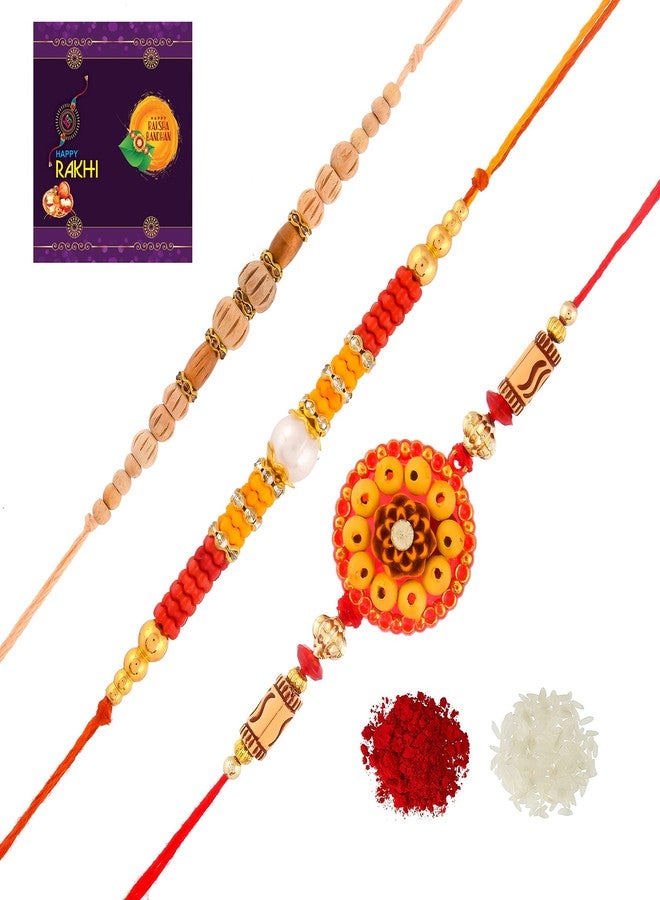 AR Eyewar Multicolor Three Dora Rakhi Combo Set For Brother Sister (ARR211185)