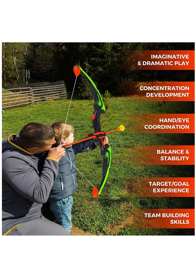 YelaJoy - Boys and Girls Toy Children's Bow and Arrow Set, Illuminated Archery Toy Set, Including 6 Suction Cup Arrows, Targets and Tests, Children's Outdoor Toys, Boys and Girls' Gifts - Image 1