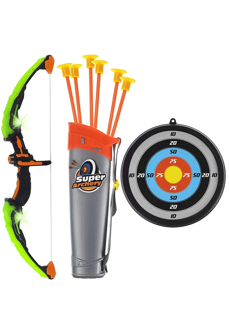 YelaJoy - Boys and Girls Toy Children's Bow and Arrow Set, Illuminated Archery Toy Set, Including 6 Suction Cup Arrows, Targets and Tests, Children's Outdoor Toys, Boys and Girls' Gifts - Image 1