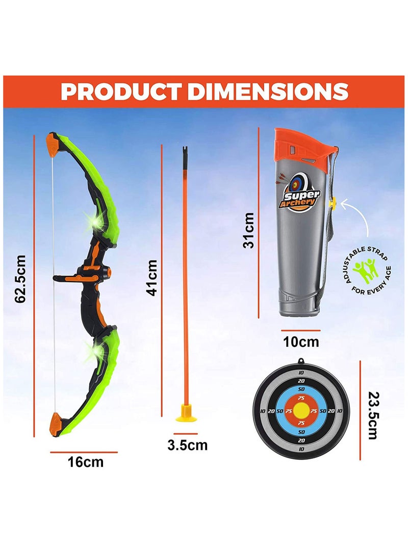 YelaJoy - Boys and Girls Toy Children's Bow and Arrow Set, Illuminated Archery Toy Set, Including 6 Suction Cup Arrows, Targets and Tests, Children's Outdoor Toys, Boys and Girls' Gifts - Image 1