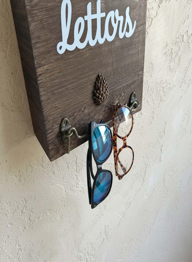 eBun Letter Organizer Wall Mount - Single Slot Mail & Bills Holder, Solid Wood Entryway Storage, No-Drill for Renters - Image 4