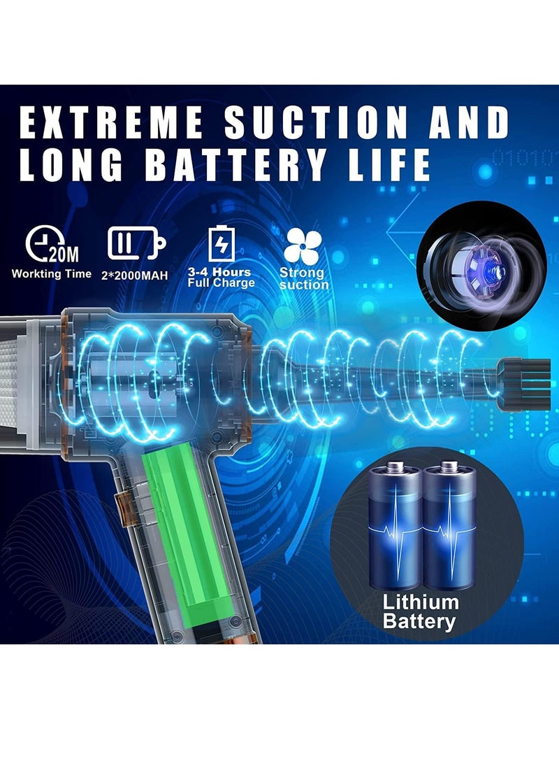 مودرن هوم مكنسة كهربائية للسيارة لاسلكية، مكنسة كهربائية محمولة باليد، شفط قوي 9000 باسكال/120 وات، تمتص وتنفخ 2 في 1، مع ضوء LED للسيارة/المنزل/المكتب/الحيوانات الأليفة، قابلة لإعادة الشحن عبر USB - Image 3