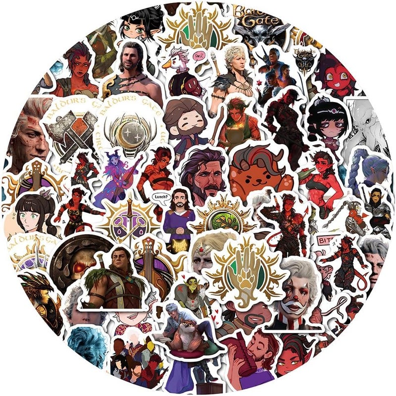 AUCEKO 60PCS Stickers for Baldur's Gate,Game Stickers,Teens Boys and Girls Sticker Pack Vinyl Skateboard Guitar Door Laptop Luggage Car Bike Water Bottle Birthday Party Supplies - Image 4