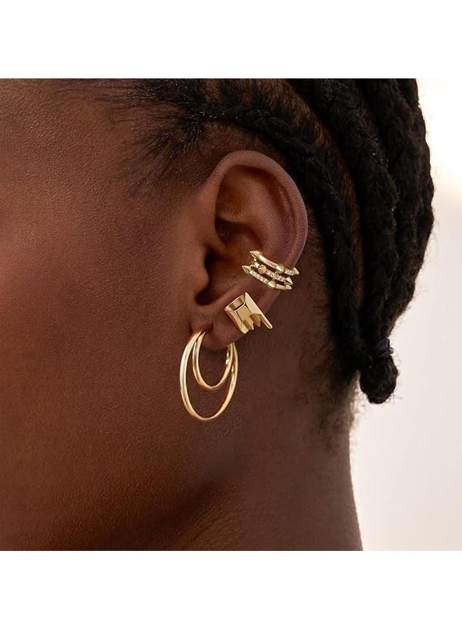 Women Huggie Earrings Gold Hoop 14K Gold Filled Small Simple Handmade Hypoallergenic Everyday Jewelry - Image 2