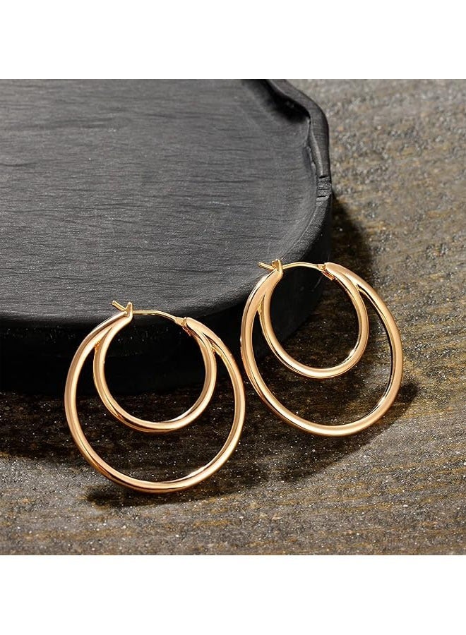 Women Huggie Earrings Gold Hoop 14K Gold Filled Small Simple Handmade Hypoallergenic Everyday Jewelry - Image 5