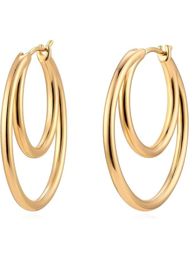 Women Huggie Earrings Gold Hoop 14K Gold Filled Small Simple Handmade Hypoallergenic Everyday Jewelry - Image 1