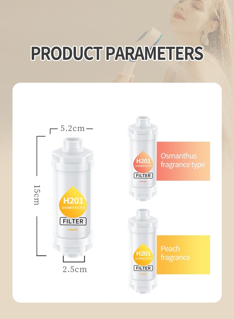 BEIRUI Aromatherapy Shower Head Filter, Vitamin C Shower Head Filter, Aromatherapy Hard Water Softener, Chlorine & Rust Remover, Water Purification Filter Shower Head, Prevents Dry Skin & Hair Loss (Osmanthus Scent/Peach Scent) - Image 3