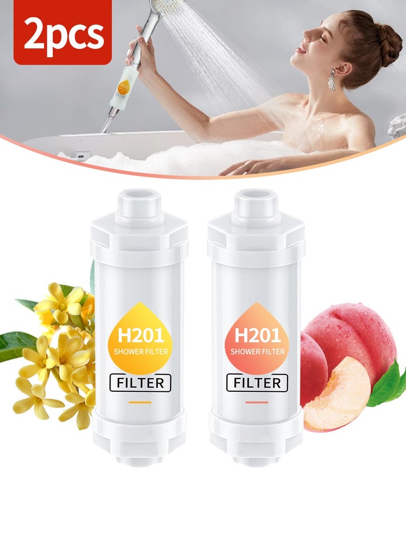 BEIRUI Aromatherapy Shower Head Filter, Vitamin C Shower Head Filter, Aromatherapy Hard Water Softener, Chlorine & Rust Remover, Water Purification Filter Shower Head, Prevents Dry Skin & Hair Loss (Osmanthus Scent/Peach Scent) - Image 1