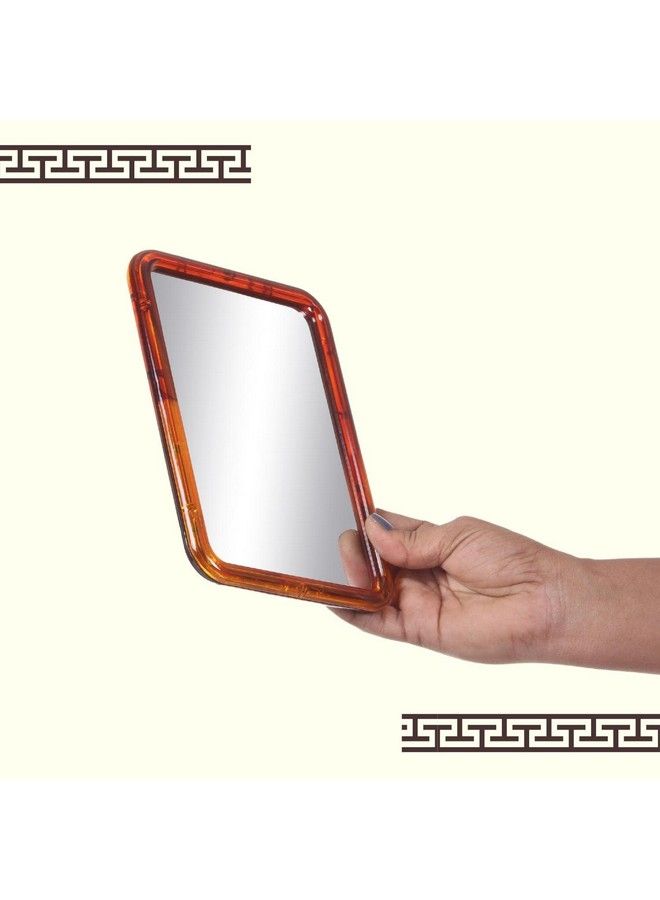 Scarlet Line Rectangular One Sided Makeup Mirror Adjustable N Foldable Hand Mirror For Makeup Handy Mirror For Travel With Plastic Handle Stand - Image 5