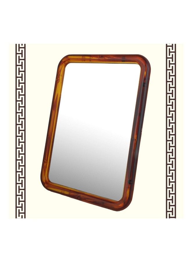 Scarlet Line Rectangular One Sided Makeup Mirror Adjustable N Foldable Hand Mirror For Makeup Handy Mirror For Travel With Plastic Handle Stand - Image 2
