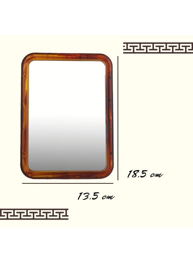 Scarlet Line Rectangular One Sided Makeup Mirror Adjustable N Foldable Hand Mirror For Makeup Handy Mirror For Travel With Plastic Handle Stand - Image 4